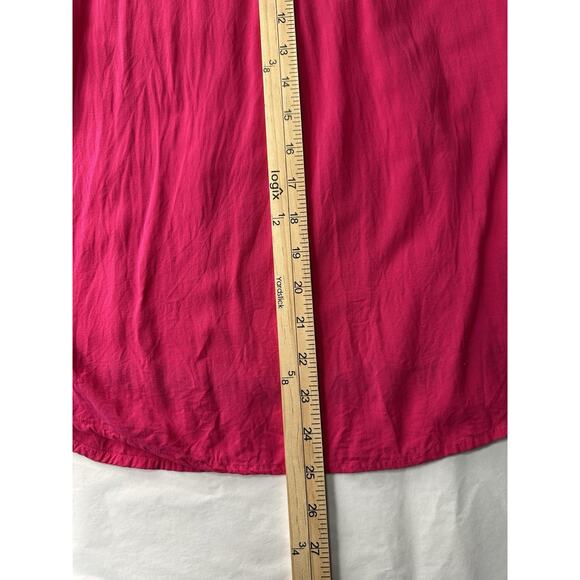 Est 1946 Boho Women’s Blouse Sz Small Cottage Core Pink Rayon Lace Up Neck - Picture 10 of 12